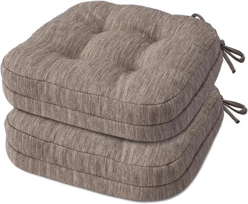 Vista 29 de Shinnwa Juego de 2 cojines para silla de comedor, cojines para silla de cocina de espuma viscoelástica de doble capa, almohadillas de asiento