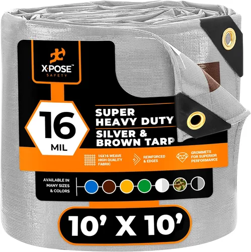 Vista 60 de Xpose Safety - Lona protectora de polietileno de 4 x 20 pies, 16 mil o 0.4mm de grosor, resistente y reforzada para evitar desgarros, resistente a