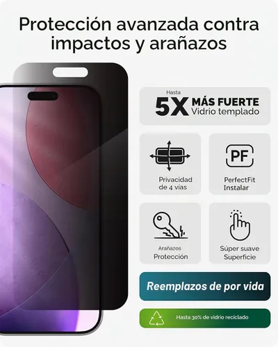 Vista 3 de ZAGG Protector de pantalla XTR de privacidad para iPhone