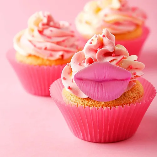 Vista 7 de Woohome 14 moldes de silicona con temática de maquillaje, 5 moldes de lápiz labial para fondant para dulces, moldes 3D para pastel de fondant