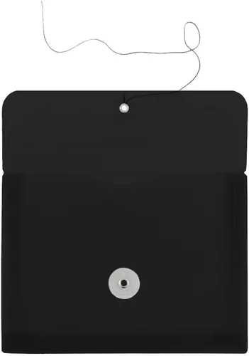 JAM PAPER Sobres de plástico para folletos con botón y cierre de corbata, tamaño índice, 5 1/2 x 7 1/2, color negro, paquete de 3 de JAM Paper & Envelope