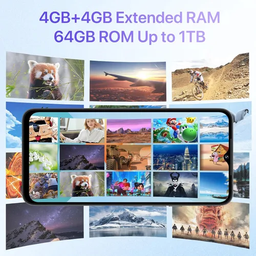 Vista 5 de UMIDIGI Teléfono celular desbloqueado, G5A MTK Helio A22 4+4 GB +64 GB Android Smartphone desbloqueado con pantalla completa de 6.52 pulgadas, Gris