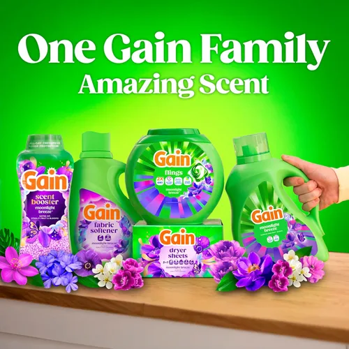 Vista 10 de Gain Flings - Paquete de detergente para ropa, 42 unidades, aroma Moonlight Breeze, paquetes de detergente HE 3 en 1 con Oxi Boost y Febreeze