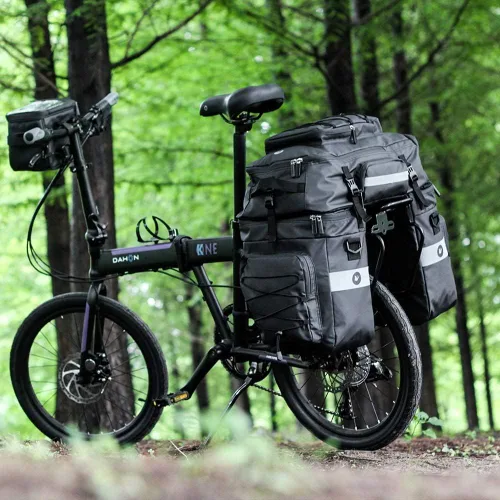 Vista 8 de Conjunto de bolsas de alforja de bicicleta Rhinowalk para portaequipajes de bicicleta, bolsa de sillín, bolsa de hombro, bolsa de alforja
