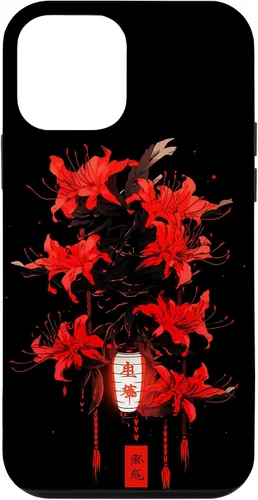 Vista 15 de iPhone 13 Red Spider Lily Funda de anime de manga estética japonesa japonesa