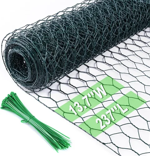 Vista 8 de Malla de alambre para pollos de 4 pulgadas x 590.5 pulgadas, red de alambre para aves de corral, malla galvanizada hexagonal, barrera de cerca