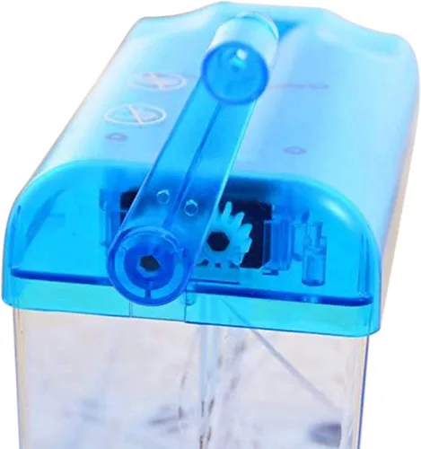 Vista 3 de máquina portátil pequeña de mano para cortar de papel A6 , herramienta de corte de papel de escritorio papelería, Azul