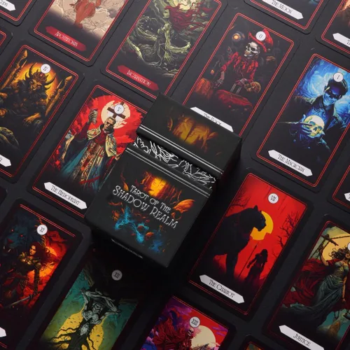 Vista 2 de Earth Moon Magick - Tarot del Reino de las Sombras - 78 + 2 cartas adicionales, guía con palabras clave, juego de cartas de tarot oráculo, ideal