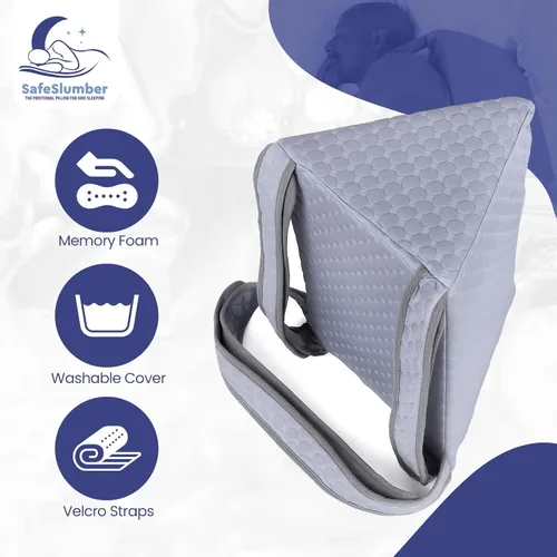Vista 5 de Almohada posicional – Almohada de espuma viscoelástica antironquidos – Ideal para alivio de ronquidos relacionados con la garganta y apoya una