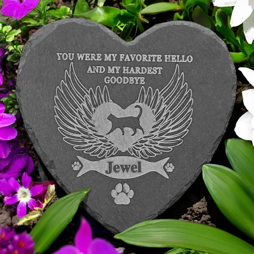 Vista 13 de Piedras conmemorativas para mascotas, regalos, regalos para perros con pérdida de condolencias, marcador de tumba de duelo, en memoria, estilo E, 6