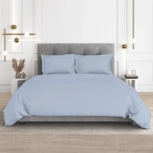 Vista 7 de CharlottelyHues Funda de edredón de 1 pieza, 1000 hilos, 100% algodón egipcio, transpirable, funda de edredón suave con cremallera y lazos