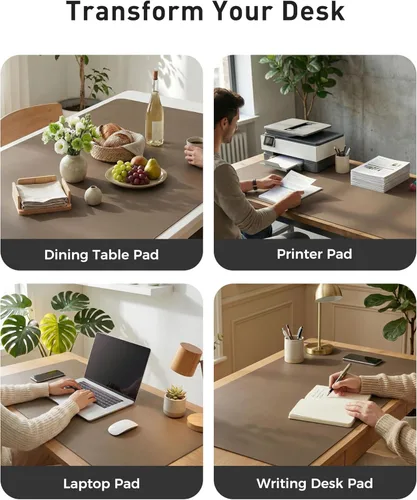 Vista 233 de Aothia Protector de escritorio de cuero, alfombrilla para mouse, alfombrilla de escritorio de oficina, 31.5 x 15.7 pulgadas, secante de escritorio