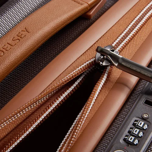 Vista 8 de DELSEY PARIS Chatelet Air 2.0 - Equipaje de cubierta dura con ruedas giratorias, Marrón chocolate, Maleta de mano de 20 pulg.