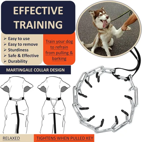 Vista 2 de DEYACE Collar de entrenamiento para perros con hebilla de liberación rápida, collar de acero inoxidable ajustable para perros pequeños, medianos