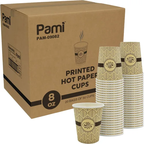 Vista 11 de PAMI Tazas de papel para café caliente - Tazas de café desechables para llevar para bebidas calientes - Vasos de papel de un solo uso para espresso