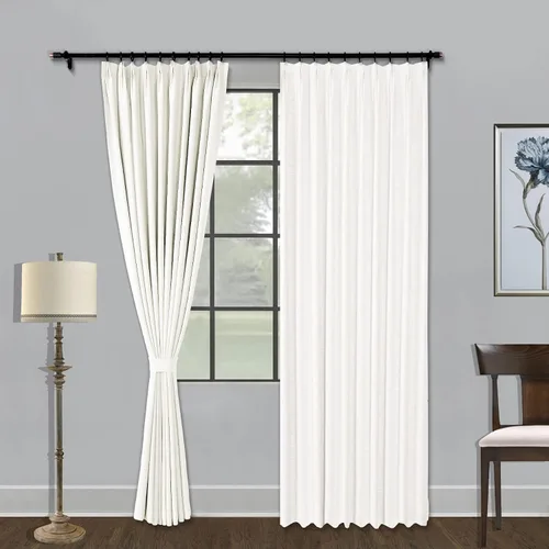 Vista 23 de Fcosie Cortinas de lino texturizadas, cortinas plisadas para oscurecer con forro opaco, paneles de mezcla de lino, cortinas de tratamiento de Beige