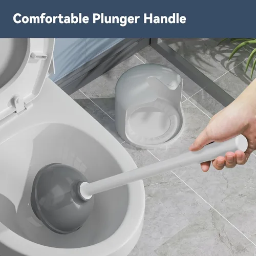 Vista 4 de Émbolo de inodoro con soporte para drenaje de inodoro de 5.3 pulgadas, émbolo para baño con soporte, émbolo de inodoro resistente