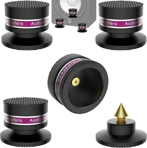 HiFi Speaker Spikes IF03B por Audiocrast, amortiguador de vibraciones de altavoz, almohadillas de pie amortiguador, discos de aislamiento de Negro