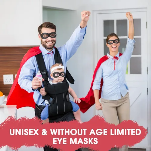 Vista 4 de FUNDUODUO AIMIKE Superhero Mask, Black Eye Mask Costume Soft Felt Mask, Halloween Half Mask Adjustable, Party Favors for Kids