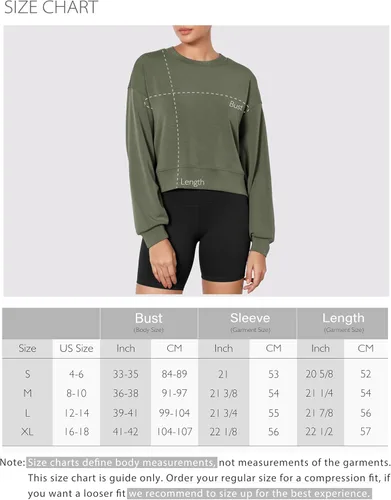 Vista 6 de ODODOS Sudaderas cortas de manga larga suaves de modal para mujer, de gran tamaño, cuello redondo
