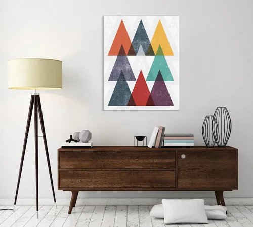 Vista 3 de Jaxson Rea "Mod Triangle III v2 Retro II Gallery Wrapped Canvas by Michael Mullan, 12" x 15