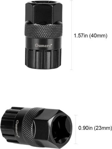 Vista 4 de Oumers Herramienta de extracción de casete de bicicleta con látigo de cadena y llave auxiliar, herramientas de extracción de piñones de bicicleta