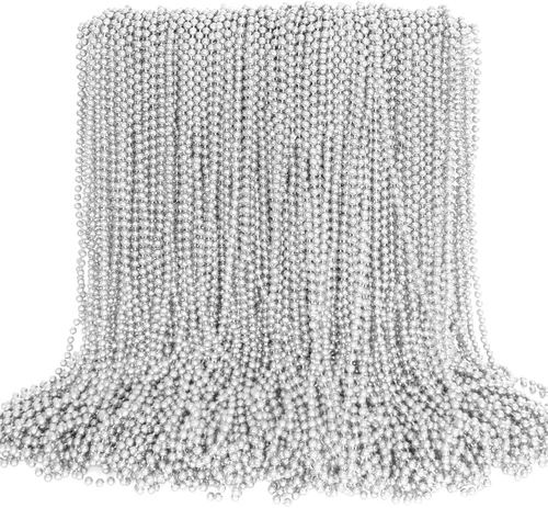 Vista 14 de EOBOH 100 PCS Collares de Cuentas de Mardi Gras, Collar de Cuentas Coloridas Juguete Recuerdos de Fiesta, Accesorios de Disfraz de Cuentas de 33" a