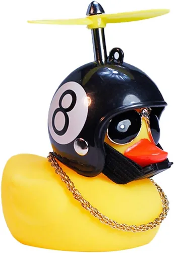 Vista 12 de wonuu Decoraciones de pato de goma para automóvil, lindos adornos de pato amarillo para tablero de instrumentos con hélice