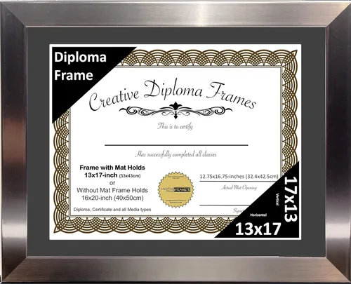 Vista 27 de Creative Picture Frames Carnegie - Marco de diploma de acero inoxidable con acabado de acero inoxidable de 12 x 16 pulgadas con vidrio negro