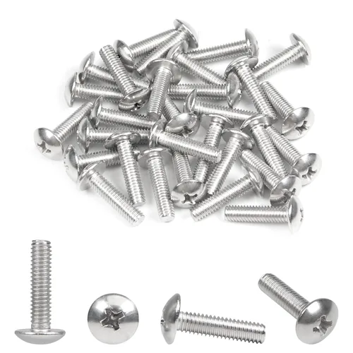 Vista 64 de MroMax Tornillos de máquina M2.0.197 x 0.157 in Tornillos Phillips Cross Truss Head Tornillo 304 Pernos de sujeción de acero inoxidable 15pcs