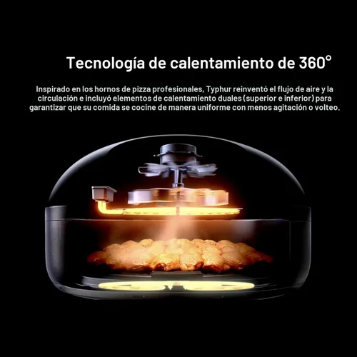 Vista 7 de Typhur Dome 2 AI - Freidora de aire extra grande mejorada con IA, con flujo de aire superior, freidora digital inteligente autolimpiante con cesta