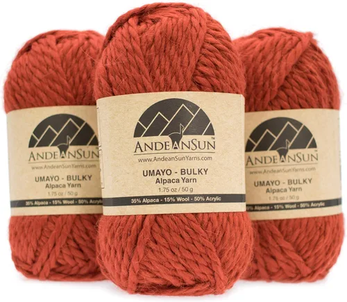 Vista 19 de 3 ovillos de lana de alpaca UMAYO para tejer al crochet y con agujas, 150 gramos, #2, #3 y #5
