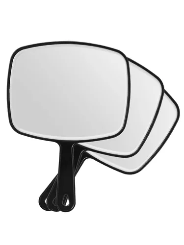 Vista 11 de OMIRO Espejo de mano, espejo de mano negro con asa, 6.6 pulgadas de ancho x 9.2 pulgadas de largo