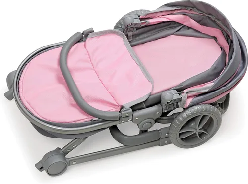 Vista 6 de Badger Basket cochecito plegable para muñecas con capazo - Juguete convertible con dosel, cesta y asa suave - Ligero, fácil de usar para niñas de 3