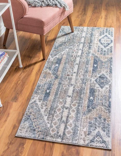 Vista 18 de Unique Loom Portland Collection Southwestern - Alfombra de área a rayas tono sobre tono (2 pies 2 pulgadas x 3 pies, rectangular, blanco/negro)
