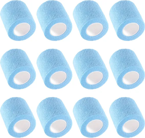 Vista 48 de IndigoCase Paquete de 6 vendajes autoadhesivos de 2 pulgadas, paquete variado de vendajes de color negro, cinta de agarre elástica, envolturas