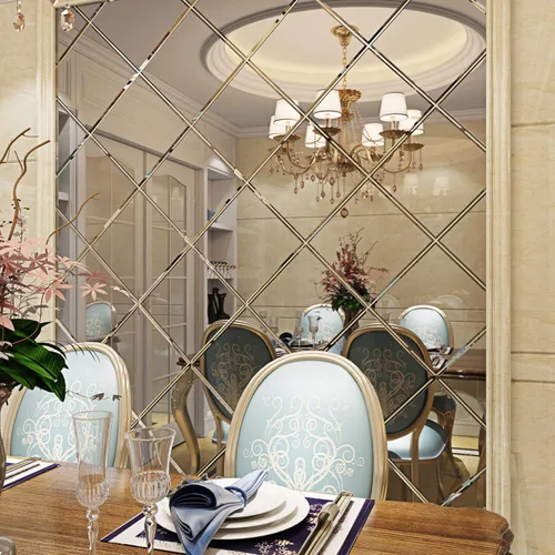 Vista 4 de FunStick Adhesivos de pared flexibles para espejos, 12 x 78.8 pulgadas, autoadhesivas, sin vidrio, adhesivos reflectantes para espejo de seguridad