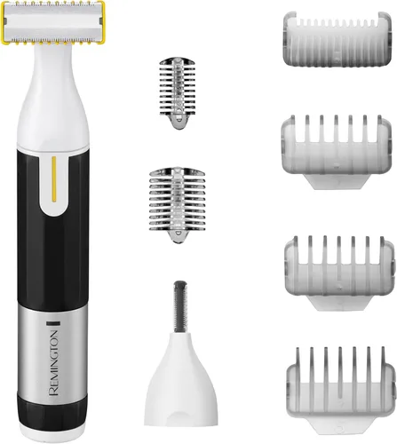 Remington Omniblade - Afeitadora facial y corporal para hombres, 100% impermeable, recargable con cabeza extraíble, hoja principal de 1.378 in + 7