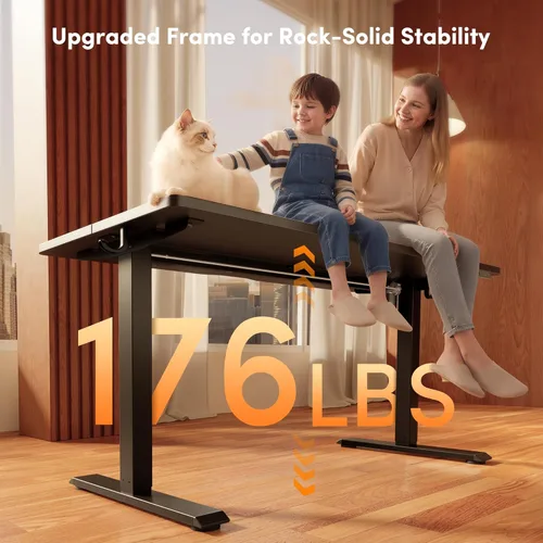 Vista 4 de FEZIBO Escritorio eléctrico de pie de 40 x 24 pulgadas, altura ajustable, sentarse y pararse, escritorio de oficina para computadora con tablero