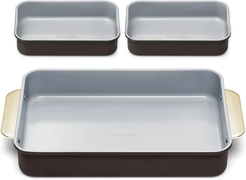 Vista 27 de Caraway Sartén rectangular de cerámica antiadherente de 9 x 13 pulgadas, revestimiento de cerámica naturalmente resbaladizo, no tóxico, libre