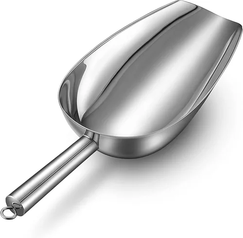 Cuchara de hielo de acero inoxidable de 8 onzas, cuchara de metal HaWare para cocina, bar, fiesta, boda, cuchara de utilidad para harina de