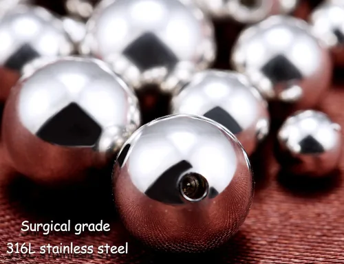 Vista 3 de Prjndjw 25 bolas de repuesto de 049oz con rosca externa bolas de acero quirúrgico barra industrial para la lengua pezón ombligo piercing de 0118in a