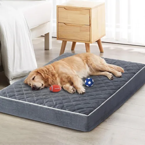 Vista 15 de WNPETHOME Camas ortopédicas XL para perros grandes, impermeables, extra grandes, con funda extraíble y lavable, cama para jaula de perro