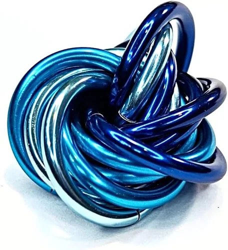 Vista 29 de Bola Fidget Möbii (MultiColor): Herramienta de juguete silenciosa para aliviar el estrés, ansiedad y estimular el ADHD para el hogar, viajes, Cromo