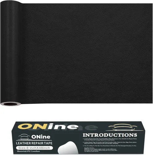 Vista 24 de Cinta de reparación de piel de 3 x 60 pulgadas, parche autoadhesivo de reparación de piel para sofás, muebles, asiento del conductor (color negro)