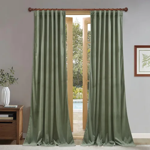 Vista 32 de StangH Cortinas de Terciopelo 42x84 pulgadas Beige Camello Oscurecedoras Resistentes al Calor Cobertura de Ventana Aplastadas Decoración del Hogar