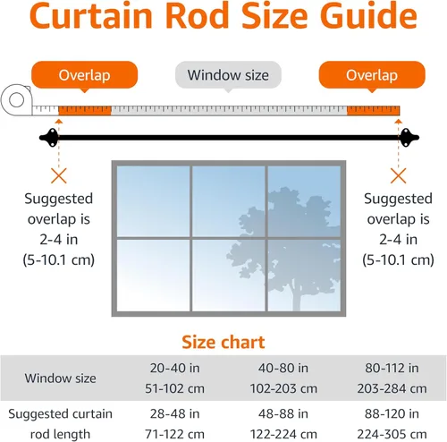 Vista 2 de Amazon Basics - Barra de cortina opaca para oscurecimiento de habitación, 28 a 48 pulgadas, color negro