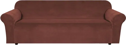 Vista 65 de H.VERSAILTEX Funda de terciopelo elástico para sillón, funda para sillón de 1 cojín para sala de estar, funda de muebles hecha de terciopelo grueso