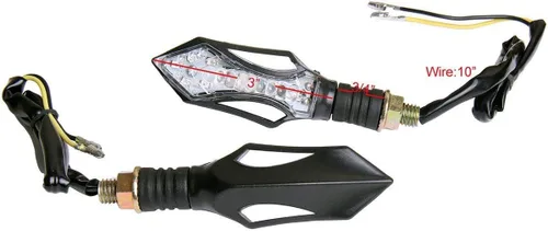 Vista 2 de Black LED Motorcycle Turn Signals Clear Lens Black Arrow LED Turn Signals Lights Blinkers Compatible for 2016 Kawasaki Ninja H2R